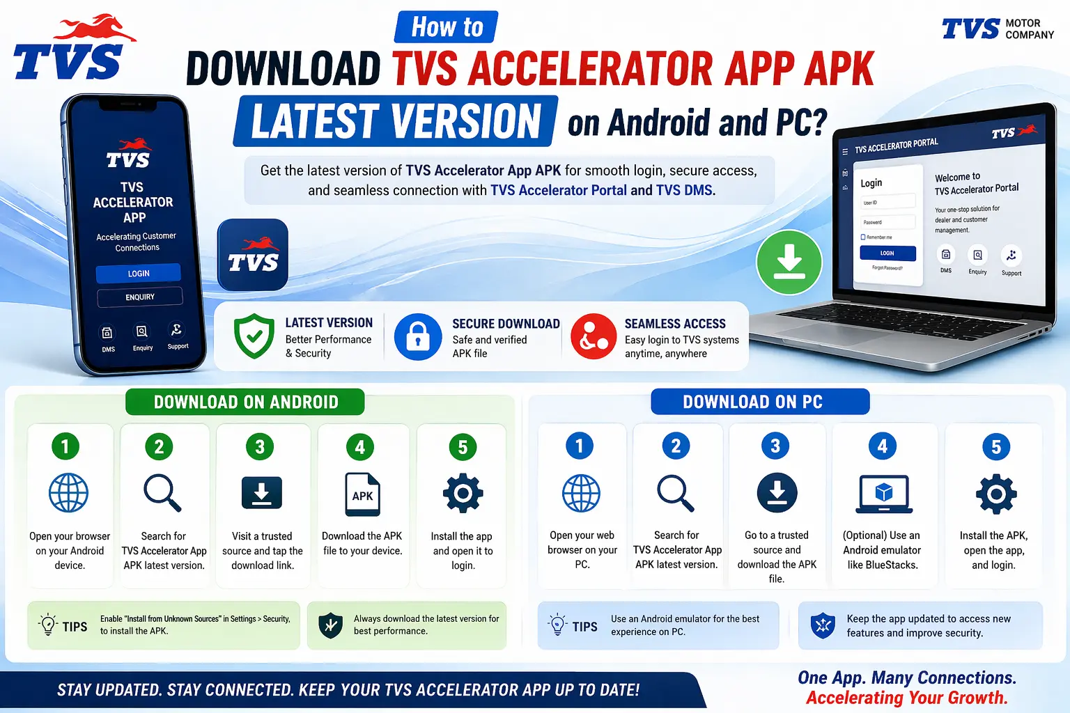 How to download the TVS Accelerator app latest version on Android and PC safely